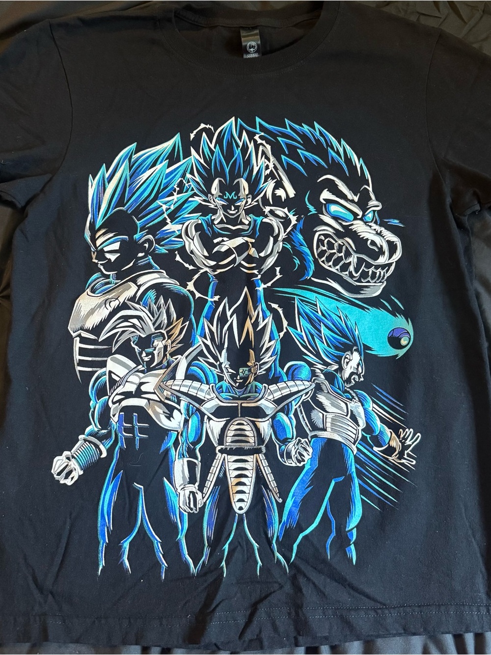 Dragon Ball Z DBZ Anime Graphic T Shirt Goku Vegeta Broly Saiyan Black Blue M
